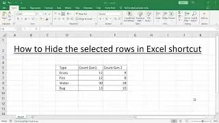 How to hide rows in Excel shortcut