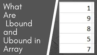 What is Lbound and Ubound of an Array | Use of Lbound and Ubound | Array Methods