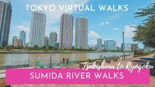 Sumida River Banks Virtual Walking Tour (Part 1) | Tsukishima to Ryogoku After A Typhoon