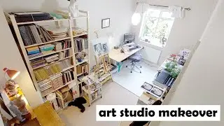 STUDIO MAKEOVER - DIY apothecary cabinet, big standing desk(YO-YO DESK PRO2), and fav creepy items 👹