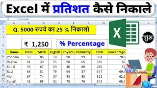 Excel me Percentage kaise nikale | Percentage in Excel | MS Excel Percentage Calculate Kaise Kare