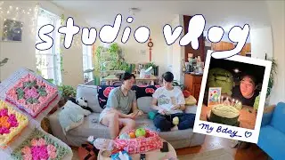 Working in the New Studio, Crochet Projects, My Bday! 🦋 nyc studio vlog