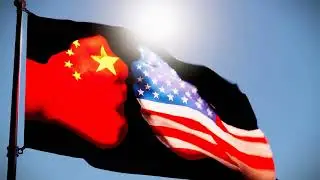 USA VS CHINA ON FLAG STOCK FOOTAGE