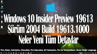 Windows 10 Insider Preview Version 2004 Build 19613.1000 #EvdeKal