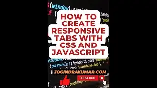 How to create tabs with CSS and JavaScript 