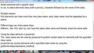 HTML Class Attribute,div element,inline element,Specific class,Multiple class,different tags Lesson=