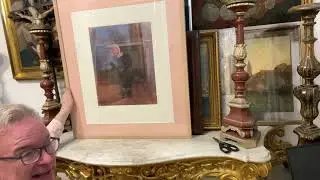 VICTOR PASMORE printed 1978 framed picture , titled PINK ROSE source painting c.1940 LIMITED EDITION