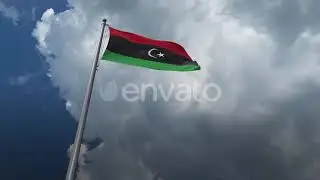 Libya Flag Waving 4K