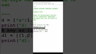 python dictionary concept 