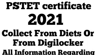 PSTET Certificate 2021 * Pstet Certificate Hard Copy * Pstet Certificate Digilocker