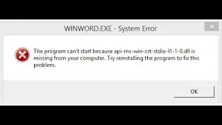 Solución Falta API-Ms-Win-Crt-Stdio-l1-1-0.Dll en el Equipo Windows 10/11 [Tutorial]