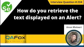 How do you retrieve the text displayed on an Alert (Selenium Interview Question 