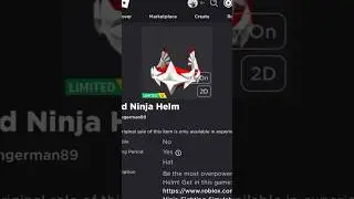 ( Limited UGC Item ) How to get Red Ninja Helm ROBLOX ( 2023 ) DeanOfficial YT