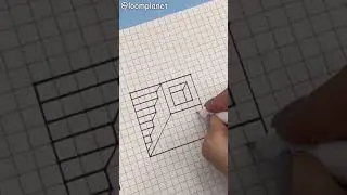Объёмный 3d рисунок по клеточкам легко и просто #shorts 3d Optical Drawing easy&cute