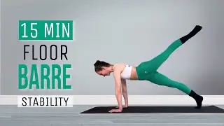 💚 Mini Floor Barre Ballet Workout: 15 Min Ballet + Pilates Exercises For Pelvis Stability [At Home]