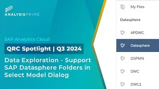 SAP Datasphere Folder Support in Select Model dialog