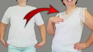 🔥👉How to turn a T-shirt into a blouse