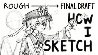 Getting faster at DRAWING | How I D̶r̶a̶w̶ SKETCH Anime (styled) Characters (Remake)