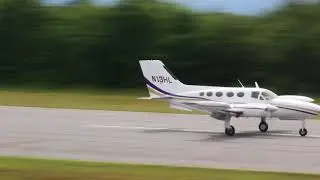 Cessna 421 Landing at Hickory Regional Airport  (5-18-18)