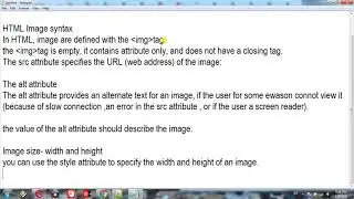 HTML Images Syntax,alt Attribute,Image Size   Width and Height Lesson=16
