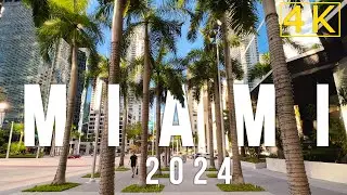 [4K] 🇺🇸 Miami Walking Tour 2024, Downtown, Brickell & Bayfront Park #miami #florida