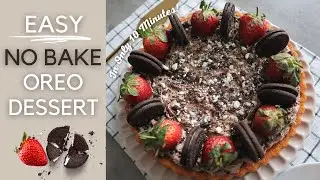 EASY NO BAKE OREO DESSERT RECIPE | OREO + STRAWBERRY WREATH CAKE IN ONLY 10 MINUTES!