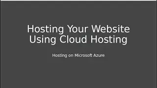 How To Host Your Website on Microsoft Azure