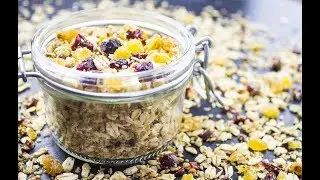 Granola with Maple Syrup, Raisins & Cranberries | Loose Texture, Vegan, No Oil, No Nuts, No Honey