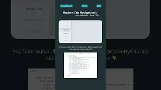 🖥️Modern Tab Navigation UI with Indicator – Pure CSS! 