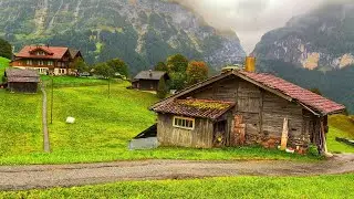 Switzerland Countryside - Rainy walk in Switzerland's most beautiful villages - rain ambience