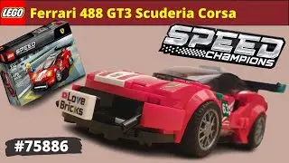 LEGO Speed Champions Ferrari 488 GT3 Scuderia Corsa | Speed Build & Review 