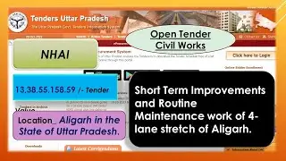 "National Highway Authority of India Tender Updates Estimated Cost 13,38,55,158.59"#Rpandeytutorials