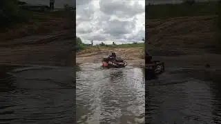 Через устье реки Пыры на квадроцикле cfmoto cforce 800  
