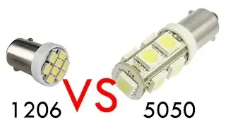 Сравнение лампочек на светодиодах 1206 и 5050 с сайта AliExpress