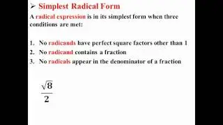 Simplest Radical Form