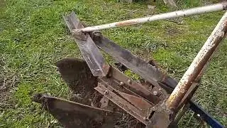 мой минитрактор и двухкорпусный самодельный плуг