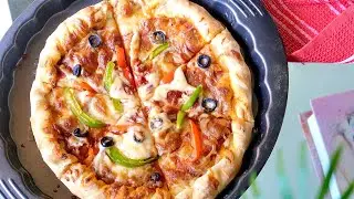 Stuffed Cheese Pizza Recipe | Dominos Style CHEESE BURST PIZZA Recipe