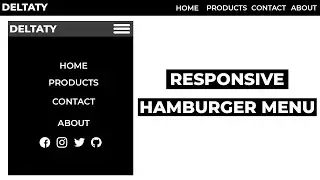 How To Create a Hamburger Menu in HTML , CSS and Javascript |   Responsive Navigation Menu