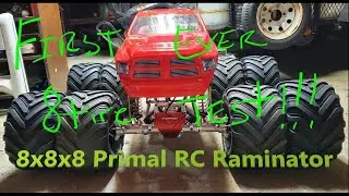 Primal RC Raminator 8x8x8 tire wheel adapter Fail. Test #1