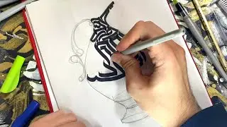 CALLIGRAPHY IN A JUG [Arabic script with parallelpen pilot]