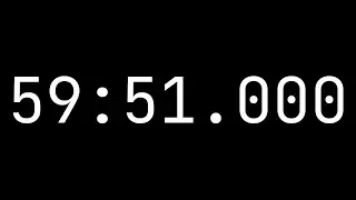 Countdown timer 59 minutes, 51 seconds [59:51.000] - White on black with milliseconds