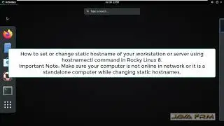 How to set or change static hostname using hostnamectl command in Rocky Linux 8