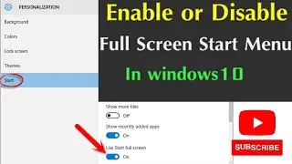How to Enable or Disable Full Screen Start Menu in Windows 10 | PC/Laptop 2021