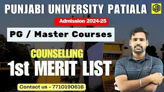 1st Merit List pg admission 2024-25 - Punjabi University Patiala