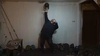 ЖИМ ГИРИ 53,4 КГ НАПОПА 7 РАЗ!ДУЖКА 50 ММ 53,4 KG KETTLEBELL BOTTOM UP PRESS 5 REPS, 50 MM HANDLE