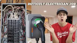 DAY IN THE LIFE OF A 24 YEAR OLD ELECTRICIAN - INSTALLING A CHARGEPOINT EV CHARGER IN TOUGH BASEMENT