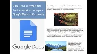 Wrapping The Text Around An Image In Google Docs