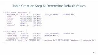 SQL DDL: Creating Tables (Foreign Keys and Default Values)