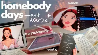 homebody days 💌 lots of ipad drawing, reading, changing my art style ✦ studio vlog