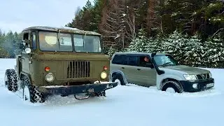 ШИШИГА ГАЗ-66 против PATROL по СНЕГУ